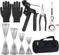 Metal cable tie gun set,contains 200 heavy-duty outdoor stainless steel cable ties,suitable for chain link fence components,wire mesh rolls,exhaust pipe winding,poultry fencing,boat construction,etc