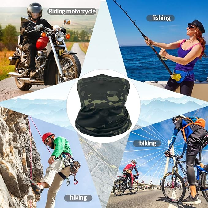 Achiou Cooling Neck Gaiter Face Cover Scarf, UV Protection Mask for Men and Women,Soft Windproof, Hiking Cycling Running