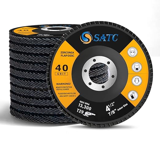 S SATC Flap Discs 4-1/2 Inch 40 Grit Zirconia Grinding Wheel Type 29 Abrasive Discs Flap Wheel for Angle Grinder - 20 Pack