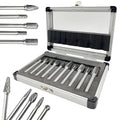 10Pcs Carbide Burr Set for Die Grinder Bits,1/4" Shank Double Cut Rotary Tool Bits | Metal, Wood, Plastic Working | Grinding, Engraving, Milling, Polishing | Durable Tungsten Carbide