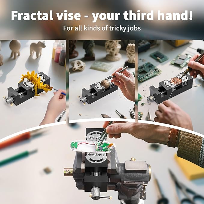 WhiteRhino Mini Vise Clamp,Smart Fractal Vise Drill Press Vise Bench Vise,Heavy Duty Self-Adjusting Aerospace-grade Aluminum Alloy&Precision CNC Machined— Crafts,Jewelry Making, Modeling,DIY,Repairs