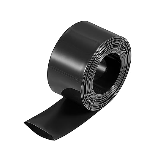 MECCANIXITY Battery Wrap PVC Heat Shrink Tubing 14mm Dia 23mm Flat 10 Feet(3meters) Black Good Insulation for Battery Pack