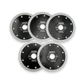 DT-DIATOOL Diamond Tile Blade 5 Inch 5pcs Diamond Turbo X Mesh Rim Segement Circular Saw Blade for Procelain Ceramic Stoneware Marble Granite Fits 5/8"-7/8" Arbor