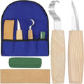 5pcs Wood Carving Knife Assortment Kit Wood Carving Knives Tools Set Includes Carving Hook Knife Wood Carving Whittling Knife Wood Carving Blank Polished Compound for Woodworking