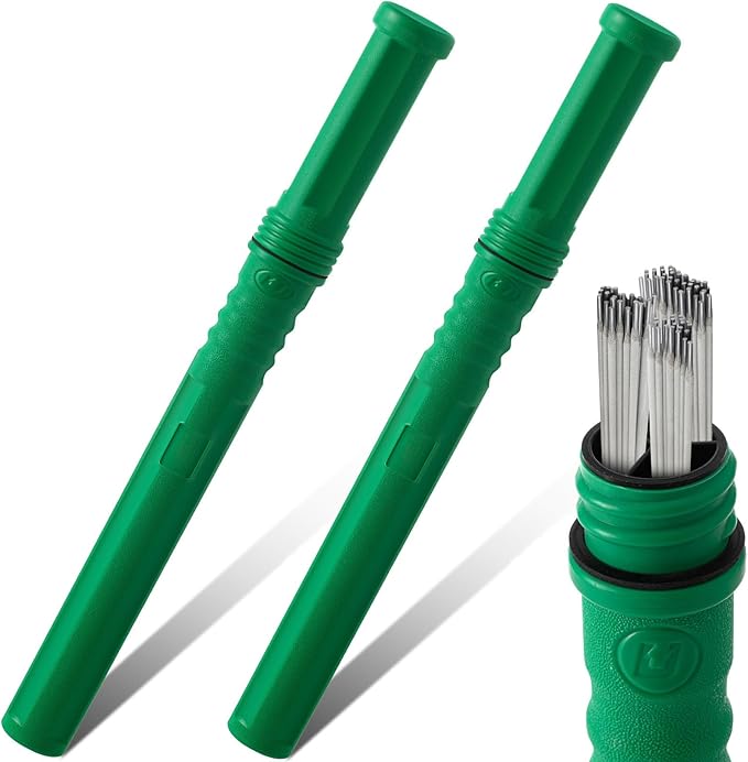 Tandefio 2 Pcs Welding Rod Storage 40 Inch Tig Rod Storage Canisters Welding Electrode Holder Airproof Waterproof Welding Rod Container (Green)