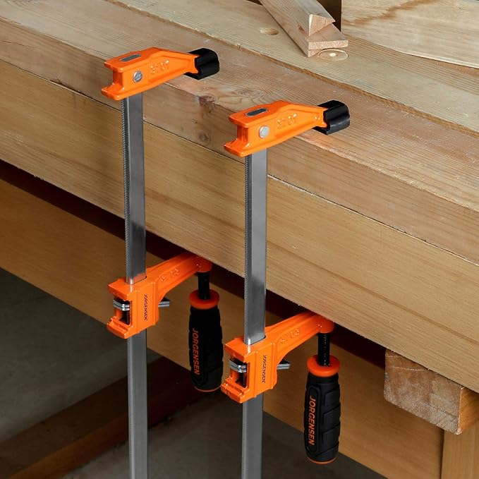 Jorgensen 2-pack Medium Duty Steel Bar Clamp Set with 600 lbs Load limit, 24-inch