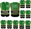 BeautyWill Custom Logo 10/20 Pack Safety Vest Class2 High Visibility Vest with Pockets Breathable Construction Vest Bulk