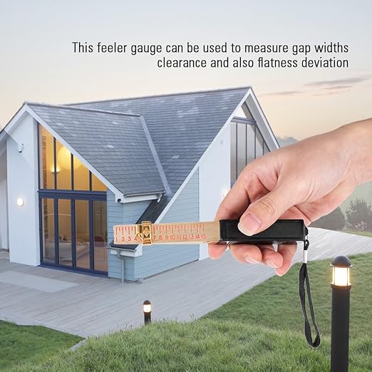 Feeler Gauge Metric Portable,Wedge-Shaped 1-15mm for House Engineering Inspection Flatness Measuring Tool,1Pcs(0.2mm)