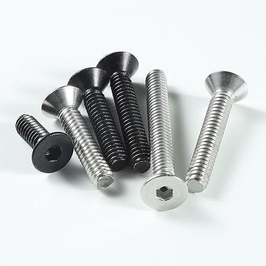 1/4-20 Bolt, 1/4-20 x 3/4 Inch Flat Socket Head Screws 30Pcs, 304 Stainless Steel 18-18 Countersunk Bolts, Full Thread, with Hex Spanner