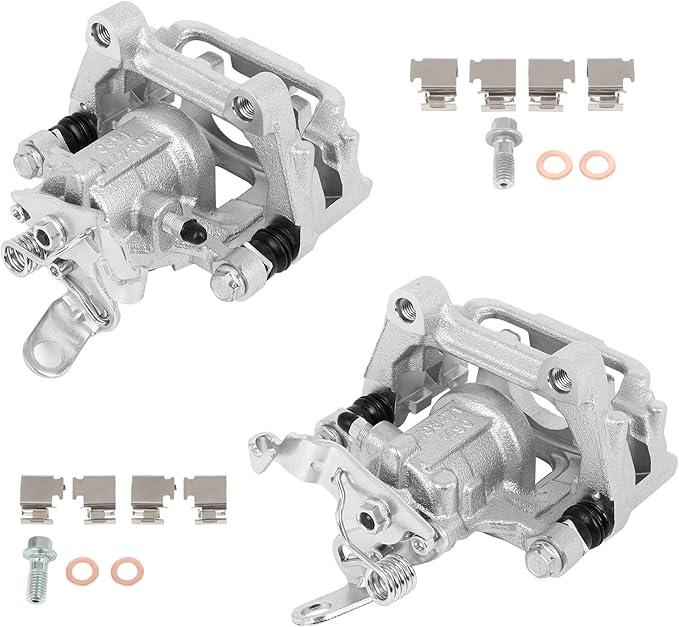 cciyu Rear Left & Right Brake Calipers Assembly w/Bracket 19B6384 19B6385 For Audi For A3/For A3 Quattro,For Volkswagen For Beetle/For Eos/For Golf/For GTI/For Jetta/For Passat