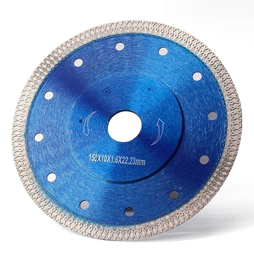 6 Inch with Arbor 7/8" Super Thin Diamond Tile Blade Porcelain Saw Blade for Cutting Porcelain Tile Granite Marbles (6")