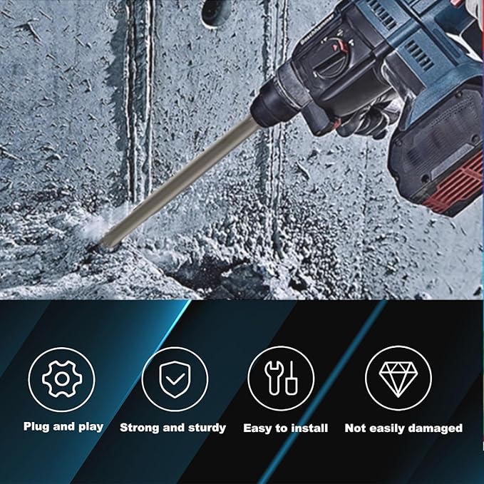 16-Inch SDS Plus Chisel, 3/4 Inch Flat Chisel with Sds Plus Shank Ideal for Concrete Demolition, Tile Removal Chisel Tool for SDS Plus Hammer Drill Attachment