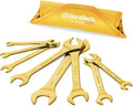 DURATECH Super-Thin Open End Wrench Set, SAE, 8-Piece, 1/4" to 1-1/16", Titanium Plating, with Rolling Pouch