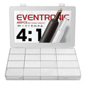 Eventronic 4:1 Heat Shrink Tubing Kit - 400 Pcs Adhesive Lined, Wire Shrink Wrap Tubing, Marine Grade Industrial Heat-Shrink Tubing, Clear
