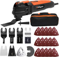 6-Speed Oscillating Multi-Tool with 23pc Kit & Storage Case | Quick-Change Blades for Wood/Metal/PVC | Includes Sanding Disc, Scraper, 15 Sandpapers ﻿