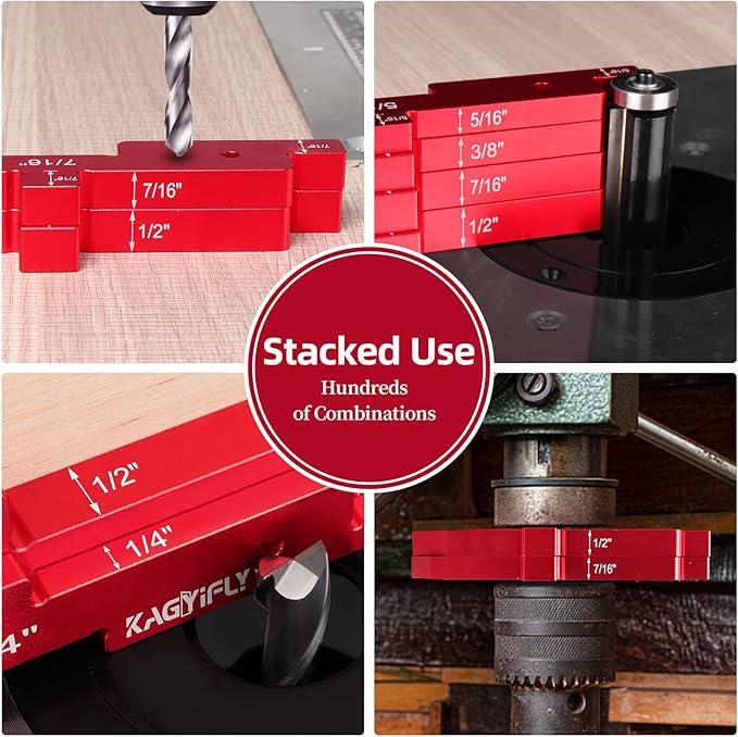Setup Blocks Woodworking, 14pcs Aluminum Setup Blocks Height Gauge Set for Router Table Saw and Angle Measure Set up (Each Setup Bars has Different Thickness)