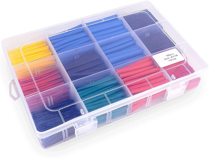 Nilight Heat Shrink 2:1 Electric Insulation Tube Kit 45mm Flame Retardant Wrap Cable Sleeve 270pcs 5 Colors 12 Sizes with Storage Box，2 Years Warranty
