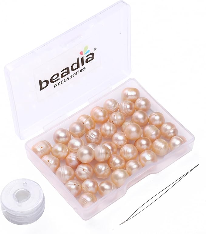 Natural Pearl Beads Potato 9-10mm Pink Freshwater Cultured Loose Gemstone Beads for DIY Jewelry Making 13.8''/Strand HQ