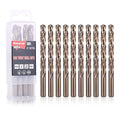 5/16 Inch Cobalt Drill Bit Set (10Pcs), M35 Fully Grounded 5% Cobalt Bits for Hardened Metals, Stainless Steel, Cast Iron and Wooden Plastics, with Storage Box