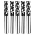 5pcs 3/8" Carbide Square End Mill Bits Set for Alloy Stees/Hardened Steels,Hrc55 Micro Grain Carbide Milling Cutter 4Flute CNC Router Bits with AlTiN Coating