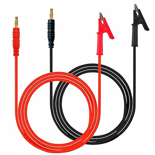 2Pcs 4mm Banana Plug to Alligator Clip Test Lead Wire Cable Set 3.28ft Banana Plug to Crocodile Alligator Clip Test Probe for Automotive multimeters, Testers (X-Y 16A 2S).