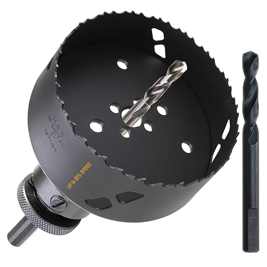 5 Inch Deep HSS Bi Metal Hole Saw Cutter with Arbor Heavy Duty Hole Saw Bit Cutting Depth 2.1” for Metal Thick Wood PVC Drywall Aluminum Big Slot New Sharp Teeth