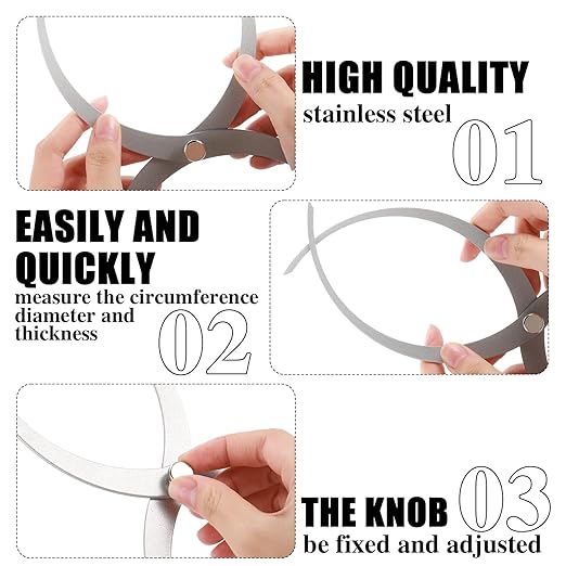 Wood Turning Double Ended Bowl Calipers Stainless Steel Woodworking Woodturning Tools Pottery Calipers Wood Lathe Thickness Measuring Tool(11 Inch)
