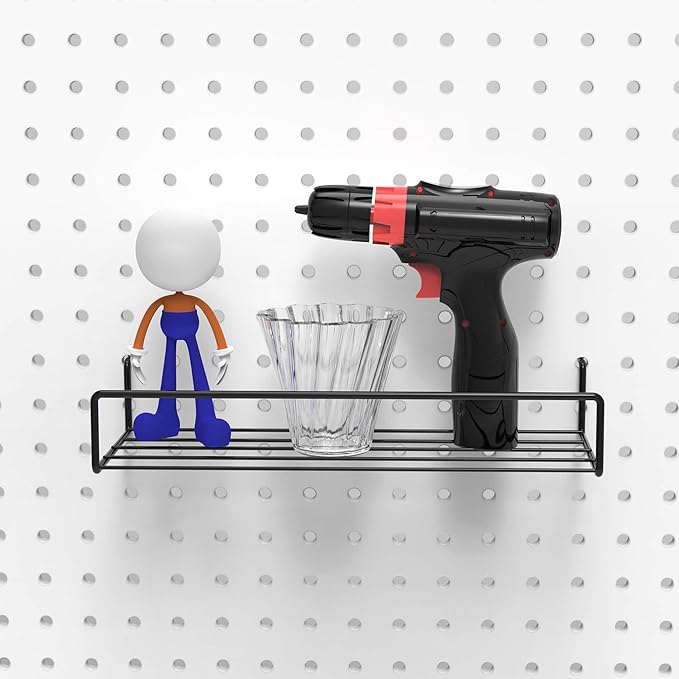 Pegboard Shelves, Peg Board Hooks, for Organizing Various Tools, 4 Packs, Black