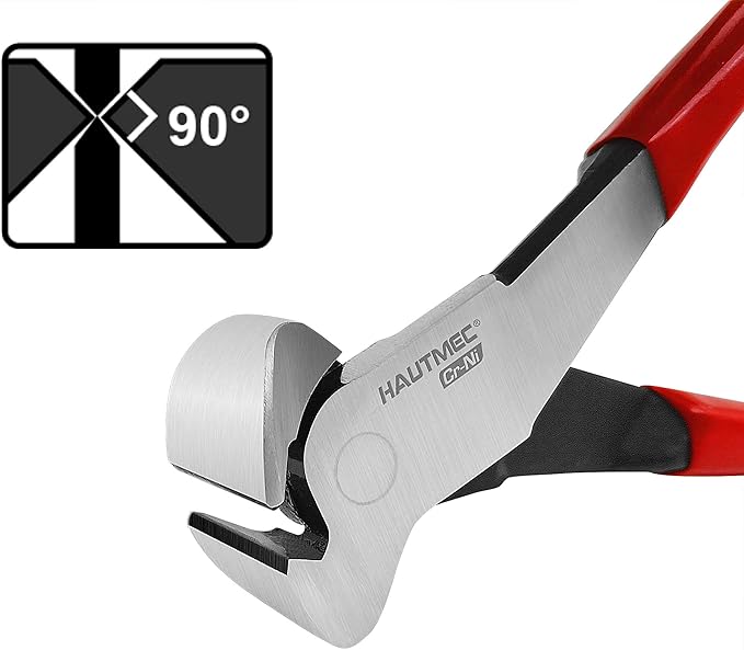 HAUTMEC 7 Inch Nail Puller Pliers Tool, CR-Ni Steel End Cutting Pliers with Non-Slip Grip, Nail Remover Tool with Polished Finish, End Cutting Nippers Tool for Pulling Nails and Wires HT0158-CP