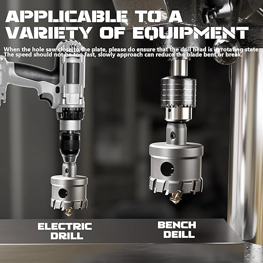 Hole Saw 8 PCS, Hole Saw for Metal, TCT Hole Cutter, 6Drill Saws with 2* Extra Pilot Center Bits, 2* Springs for Metal, Iron and Stainless Steel, Hard Materials