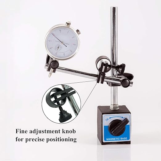 TR TOOLROCK Professional 0-1.0" Dial Indicator with Magnetic Base Holder & Point Precision Inspection Set Tester Gage Gauge Fine Adjustable Long Arm 0.001" Precision