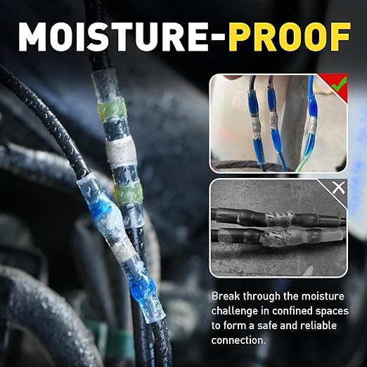 haisstronica 440 PCS All in One Set with Solder Seal Wire Connectors,3:1 Heat Shrink Tubing and Heat Gun,Solder Sticks Wire Terminals Electrical Connectors for Automotive, Marine, Trailer Wiring