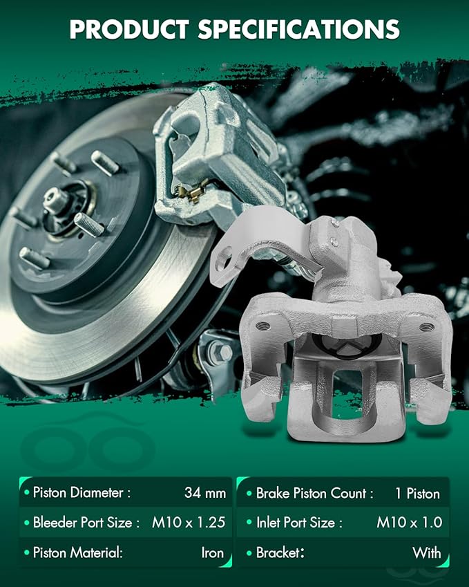 SCITOO Rear Left Disc Brake Caliper 19B3299 Fit For Acura 2006-2011 2013-2018 For Honda 2006-2015(Only 1 Brake Caliper)