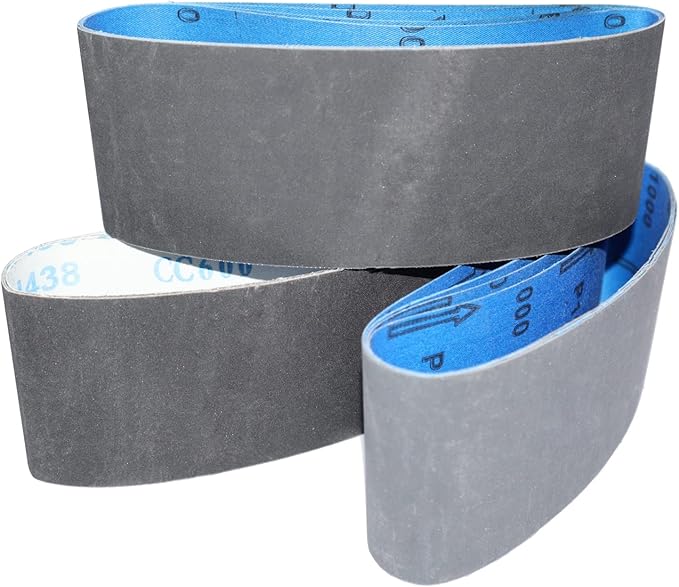 Belt Sander Sanding Belts 3x18, Silicon Carbide Wet Dry Sanding Sandpaper 600 800 and 1000 Assorted Fine Grit, 12-Pack
