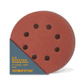 POWERTEC 25PK, 80 Grits, Sanding Discs 5 Inch - Hook and Loop, 5 Inch 8 Hole Aluminum Oxide Sandpaper Discs, Woodworking Sanding Pads for Random Orbital, Palm, Air, DA & Pneumatic Sander (45008)