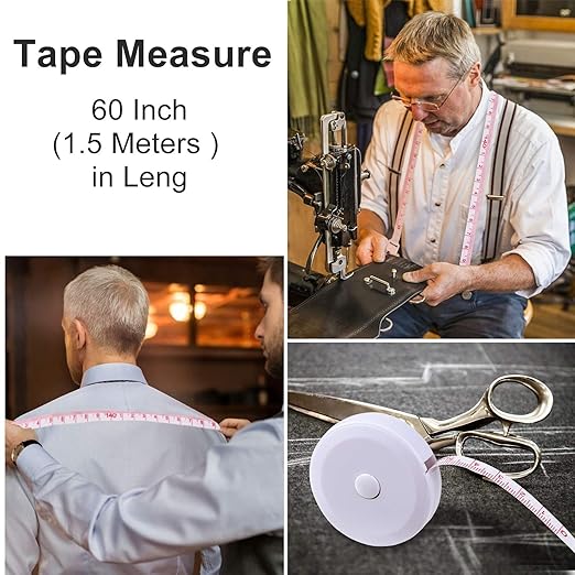 12 Pack Soft Retractable Measuring Tape - Tape Measure for Body Measuring Metric Tape Measure Double Scale Soft Tape Measure for Body Fabric Sewing Tailor Cloth Knitting Home Craft Measurements