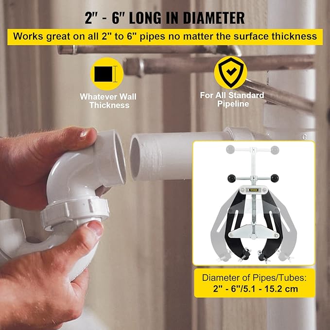 VEVOR Pipe Clamp, 2 to 6 in, High Strength Ultra Clamp with Quick Acting Screws & Calculated Industries 4095 Pipe Trades Pro Advanced Pipe Layout and Design Math Calculator Tool