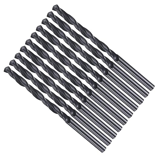 Drill Bit, 3mm Cutting Diameter, 4241 HSS Nitriding Black 118° Cutting Angle Versatile Jobber Bits - (Applications: for Drilling Plastic Wood Soft Metal), 10-Pieces