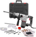 XtremepowerUS 1200W Electric Rotary Hammer SDS Plus Drill Swivel Adjustable Handle Drilling With Chisel Flat Bit Set Carrying Case