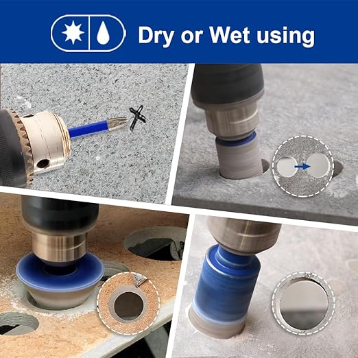 SHDIATOOL Diamond Drill Core Bits,Tile Drilling Core Hole Saw Kit for Porcelain Marble Ceramic Granite with 1/4 Carbide Positioning Drill Bit 12pcs (6/8/10/12/20/25/28/32/35MM/6MM/45MM/20MM)