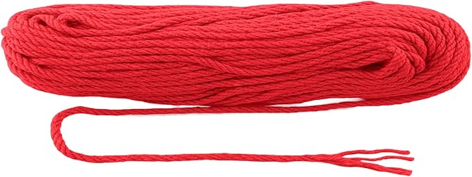 6mm x 50 Feet Red Jute Rope, Twine for Gardening Tomato Climbing Plant Tie Floristry Crafts Gift Wrapping Packing Decor