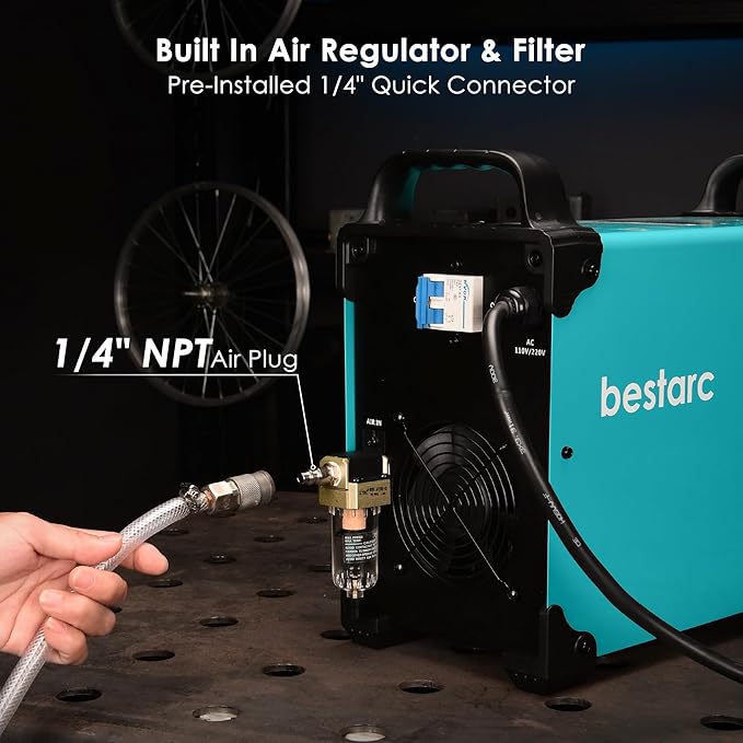 Plasma Cutter, [Pilot Arc] [Large LED Display] [Air Sensor] 80A bestarc Plasma Cutter Machine 110/220V Dual Voltage, 7/8 Inch Clean Cut 1.38 Inch Max Cut, Post Flow 2T/4T for Beginners DIY