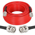 BNC Cable - 50FT RG58 50 ohm BNC Male to Male Coax Cables Low Loss BNC Extension Coaxial Cable with BNC Adapter Connector for Antennas, RF Radios, Modems, Oscilloscopes, Spectrum, etc (Red)