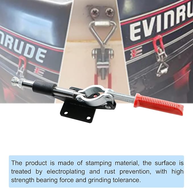 1Set Plunger Stroke Clamp w Flange Base Plate 1500lbs Holding Capacity for Suitable for Toolbox, Door, Box, Trunk, Tractor Cover, Smoke Cover, Woodworking Fixture and Quick Release Pull Lock.