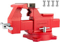 6.5" Heavy-Duty Bench Vise Ductile Iron Bench Vise 360° Swivel Bench Vice with Anvil, Red
