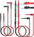 WGGE Soft Silicone ElectricianTest Lead Kit CAT III 1000V & CAT IV 600V with Insulation Alligator Clips, clamp Meter, Needle Probe for WGGE/Fluke/AstroAI/INNOVA/KAIWEETS Multimeter (WG-012)