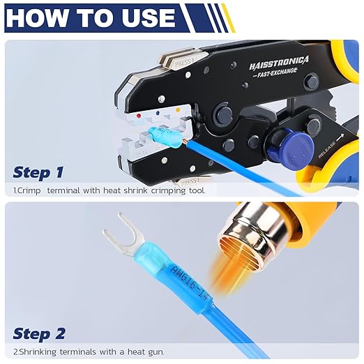 haisstronica 160PCS Heat Shrink Wire Connectors-Marine Grade Heat Shrink Butt Connectors-Electrical Connectors Kit of Tinned Red Copper,AWG 26-10 Crimp Insulated Ring Fork Butt Splice(4Colors/31Sizes)