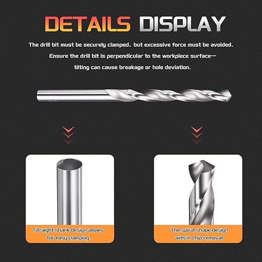 Drill Bit, 17/64" Cutting Diameter, 4241 HSS 118° Cutting Angle Uncoated Bright Versatile Jobber Bits - (Applications: for Drilling Plastic Wood Soft Metal), 12-Pieces