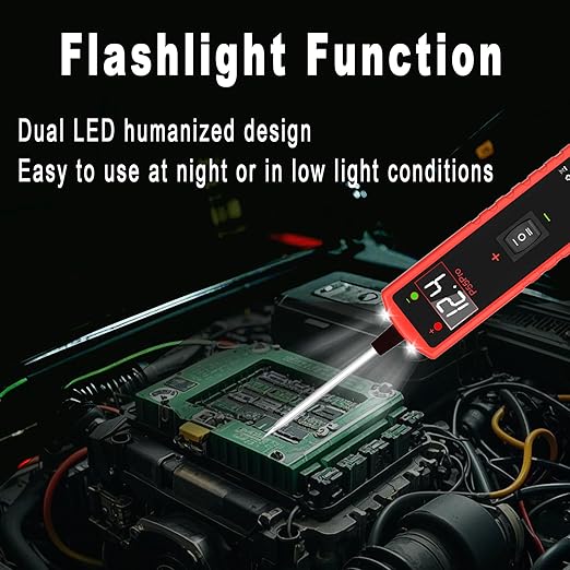 Power Circuit Probe Tester 6V-30V DC Test Light Car Fuse Tester Tool Short Circuit Located Auto Electrical Tester Kit Component Polarity Identify with Overload Protection,P55 Pro Test Probe.