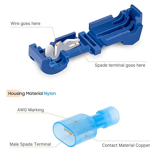 Kuject 500PCS Multipurpose Heat Shrink Wire Connectors Waterproof Electrical Crimp Connector Assortment Kit, Insulated Ring Fork Spade T-Tap Solder Butt Splice Terminal for Automotive Marine Boat